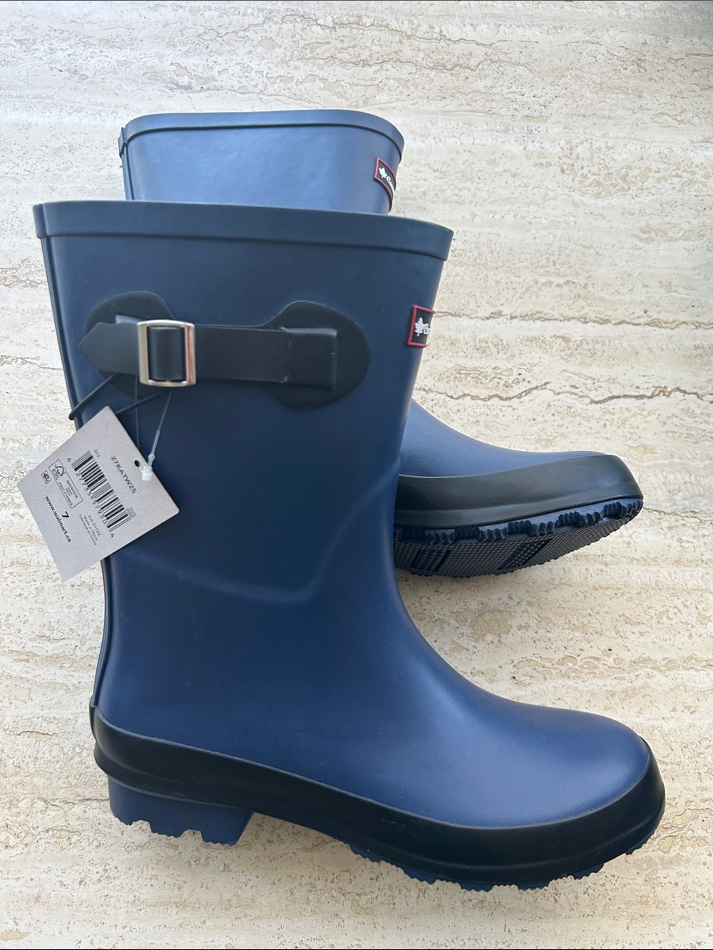 NEW 🆕 Canadiana Women’s Navy Rain Boots with Side Buckle